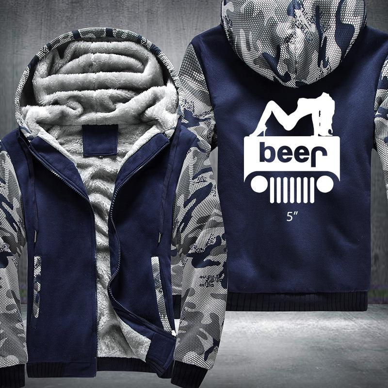 Girl Jeep Beer Fleece Hoodies Jacket