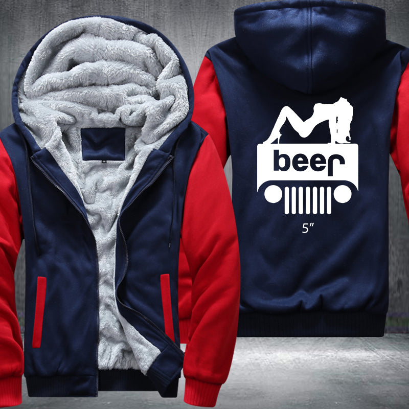 Girl Jeep Beer Fleece Hoodies Jacket