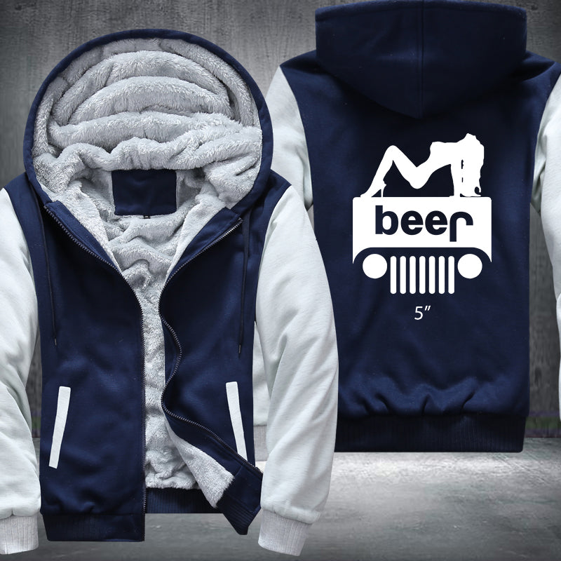 Girl Jeep Beer Fleece Hoodies Jacket