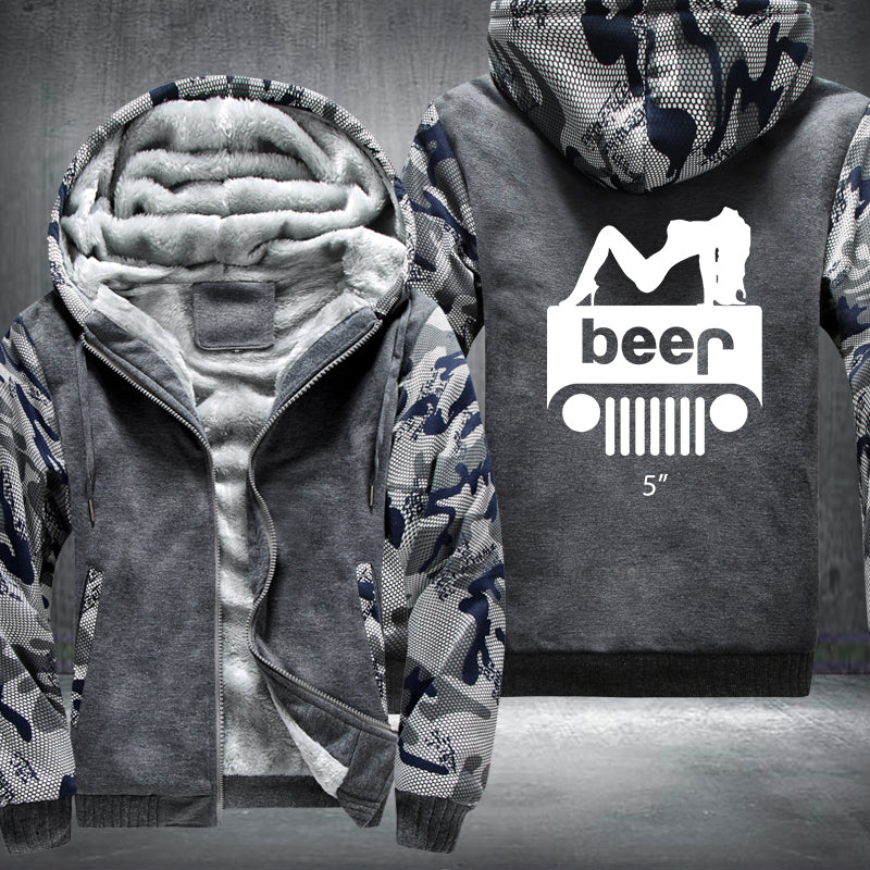 Girl Jeep Beer Fleece Hoodies Jacket