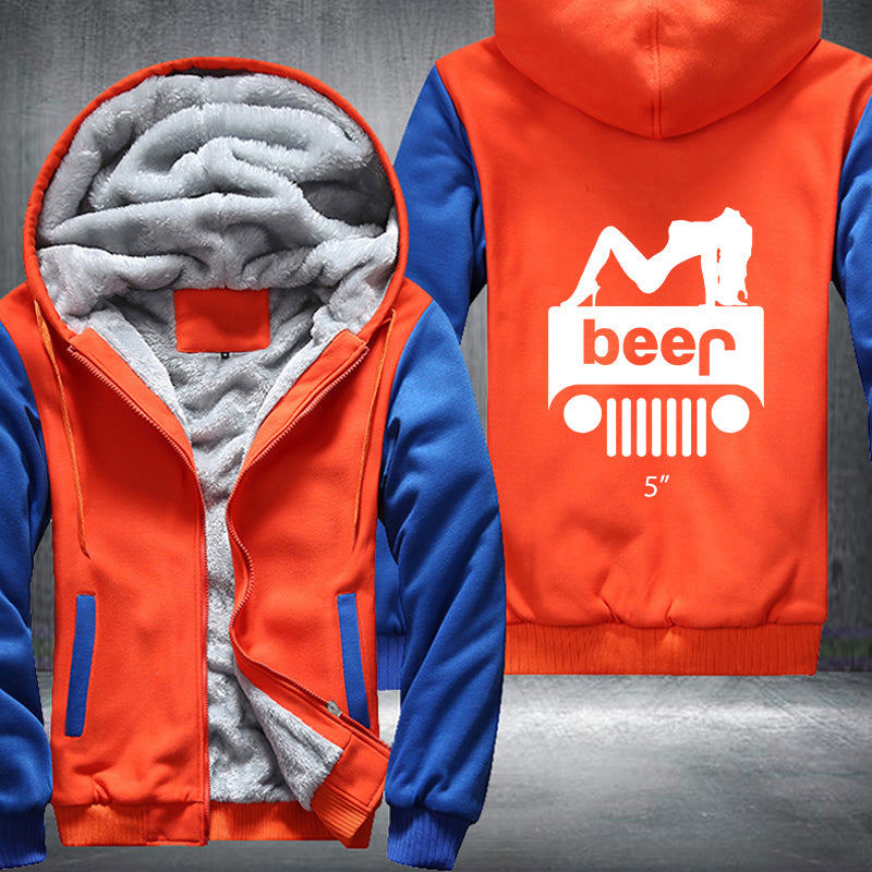 Girl Jeep Beer Fleece Hoodies Jacket