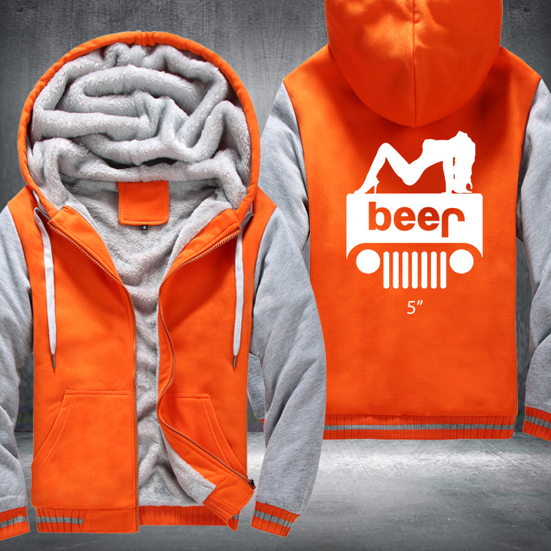Girl Jeep Beer Fleece Hoodies Jacket