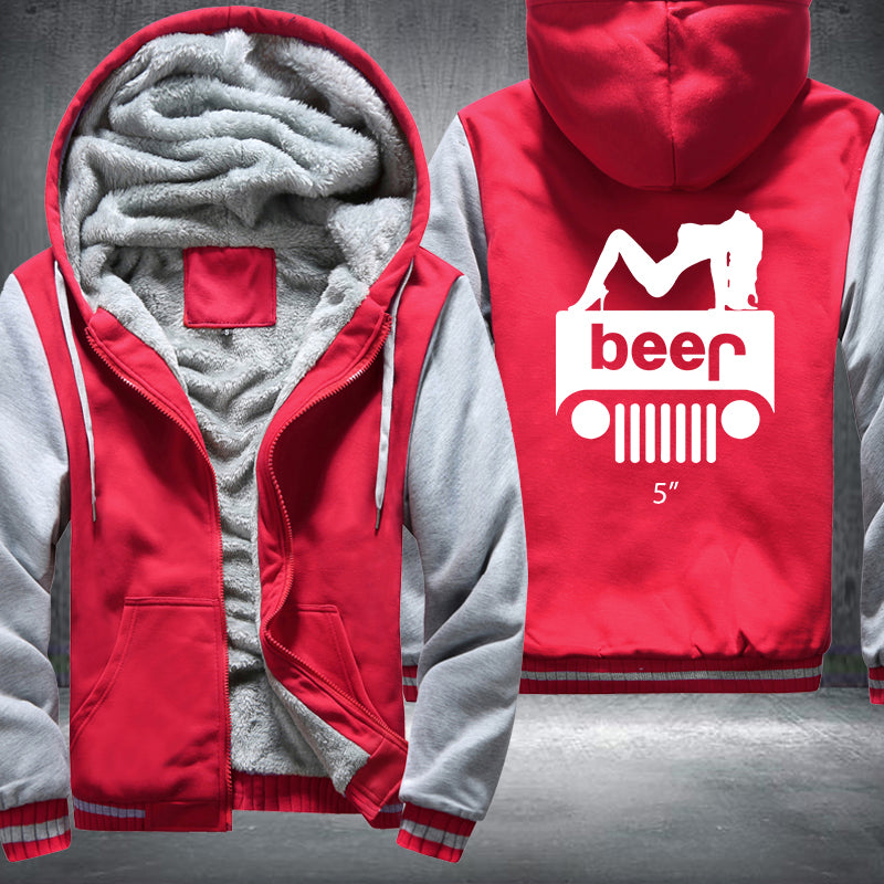 Girl Jeep Beer Fleece Hoodies Jacket