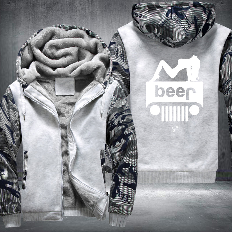 Girl Jeep Beer Fleece Hoodies Jacket