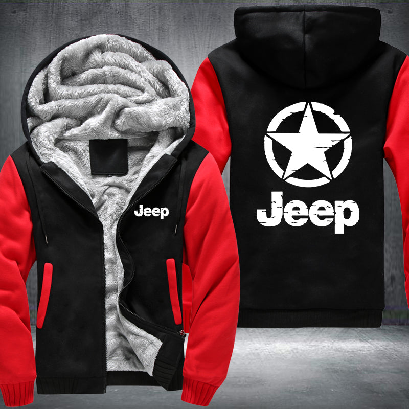 Star Jeep Fleece Hoodies Jacket