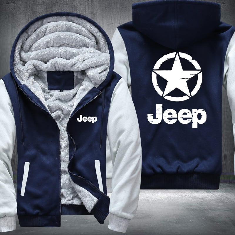 Star Jeep Fleece Hoodies Jacket