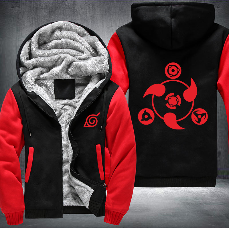 NARUTO SHARINGAN TRIPLE TOMOE Fleece Hoodies Jacket