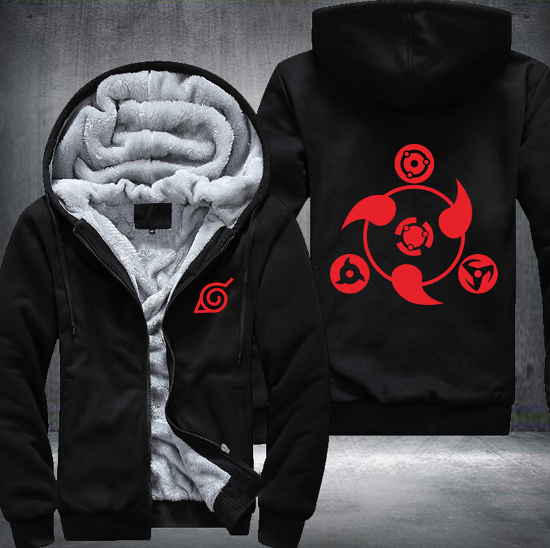 NARUTO SHARINGAN TRIPLE TOMOE Fleece Hoodies Jacket