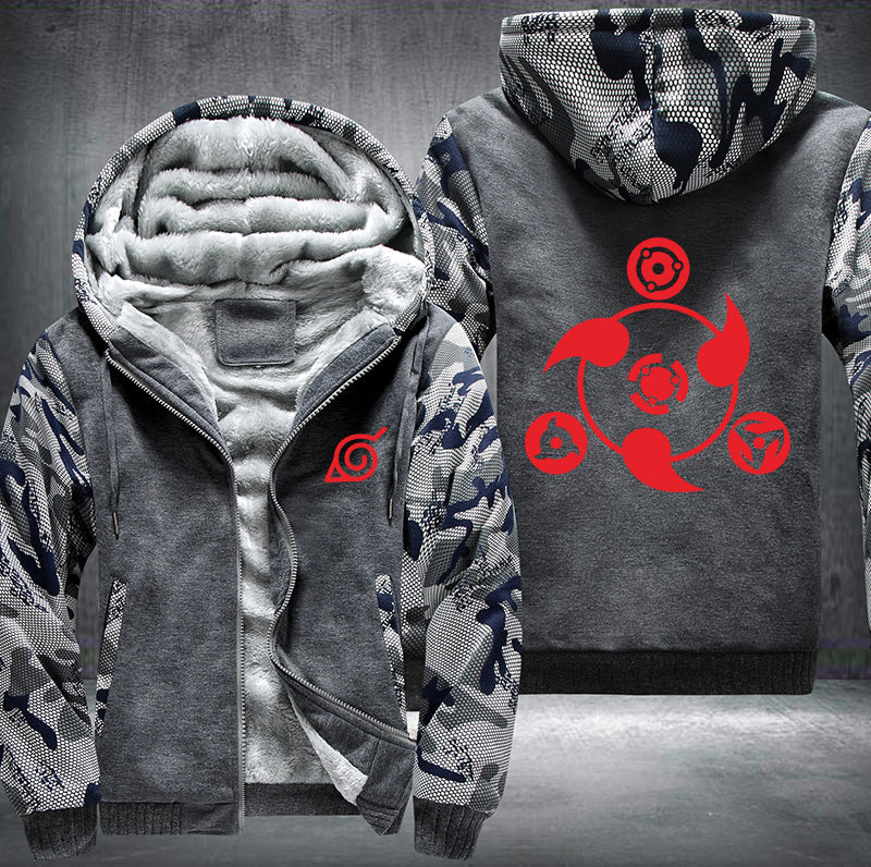 NARUTO SHARINGAN TRIPLE TOMOE Fleece Hoodies Jacket