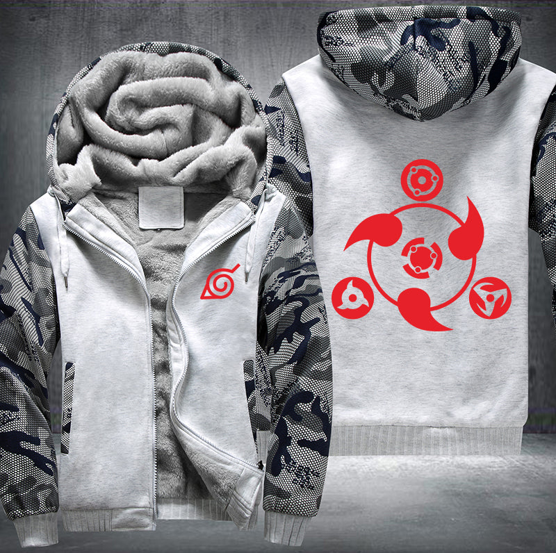 NARUTO SHARINGAN TRIPLE TOMOE Fleece Hoodies Jacket