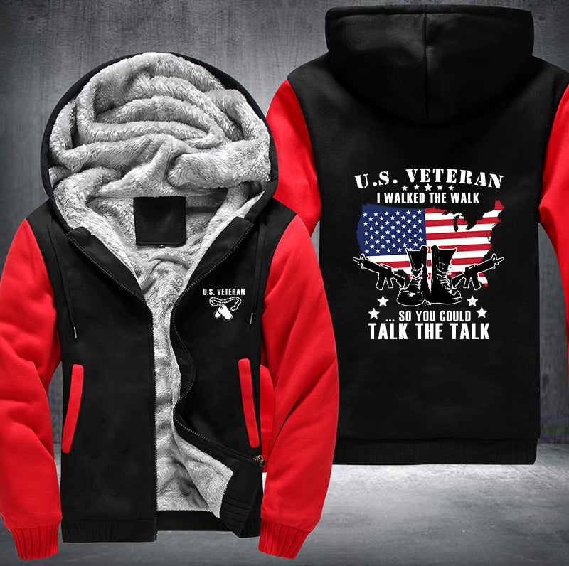 US Veteran I walked the walk Fleece Hoodies Jacket