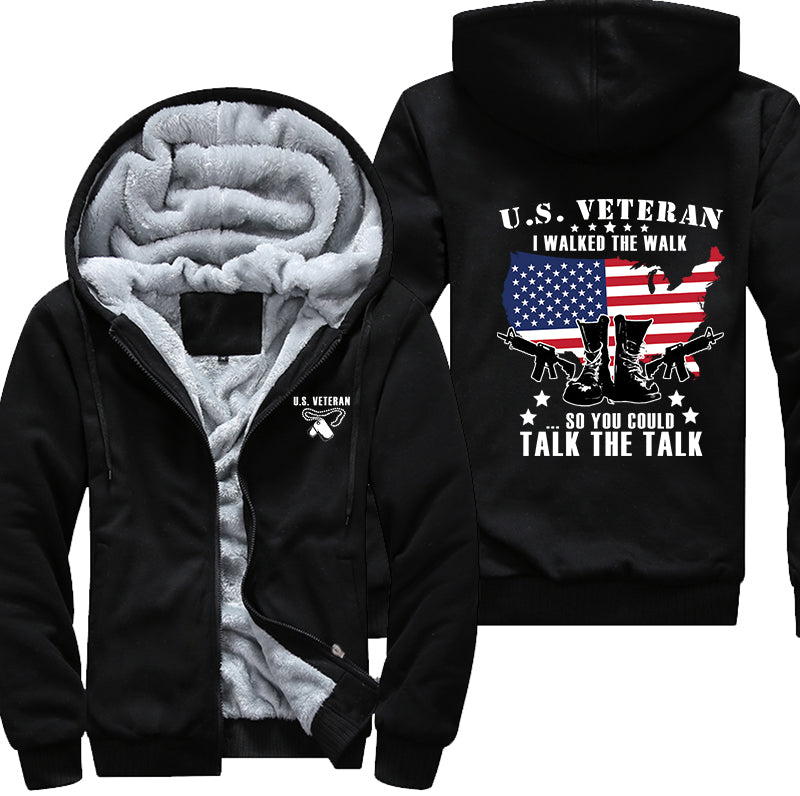 US Veteran I walked the walk Fleece Hoodies Jacket