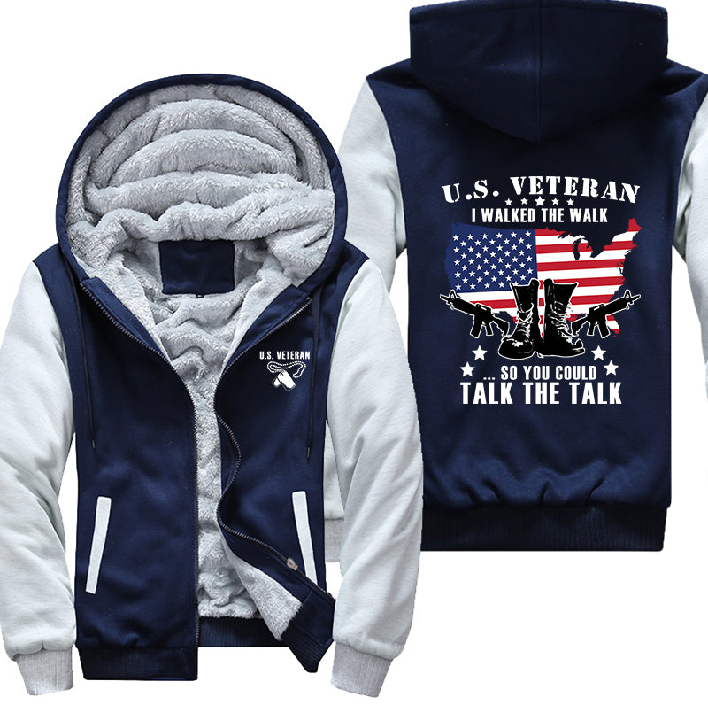 US Veteran I walked the walk Fleece Hoodies Jacket
