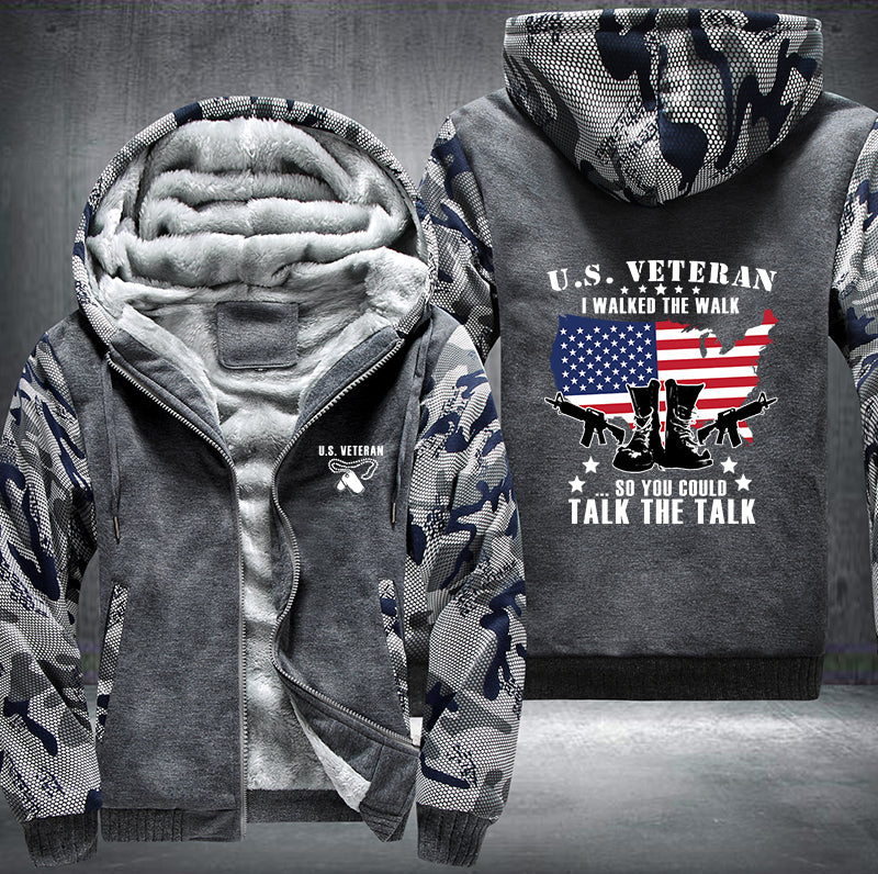 US Veteran I walked the walk Fleece Hoodies Jacket