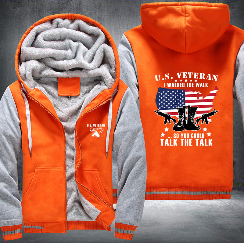 US Veteran I walked the walk Fleece Hoodies Jacket
