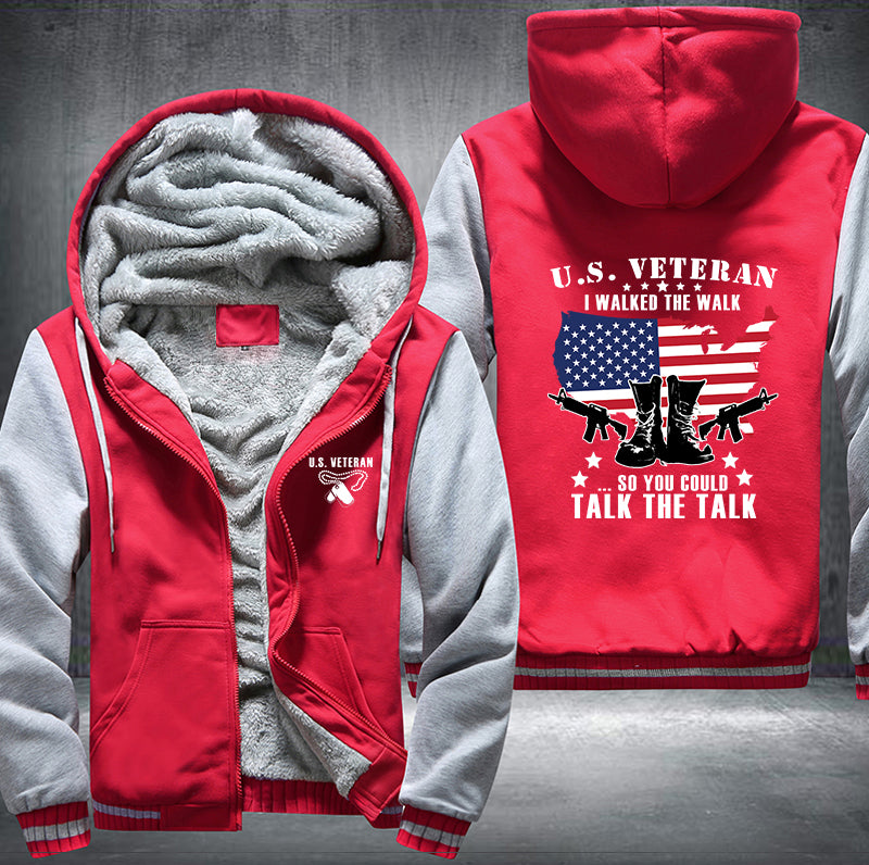 US Veteran I walked the walk Fleece Hoodies Jacket