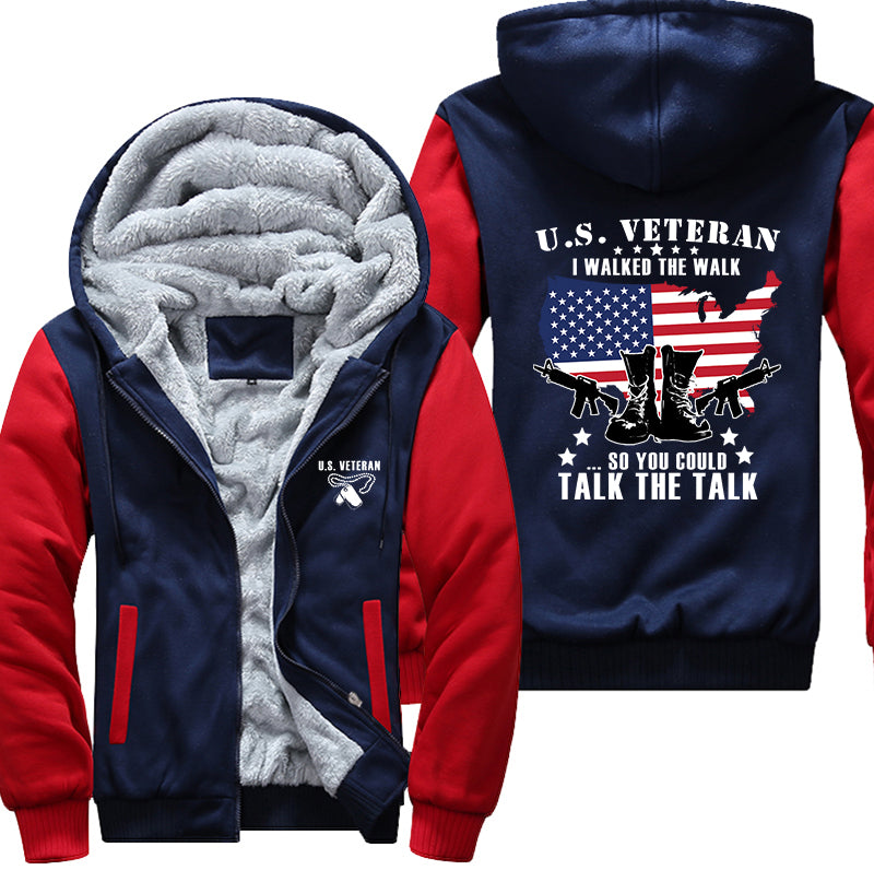 US Veteran I walked the walk Fleece Hoodies Jacket