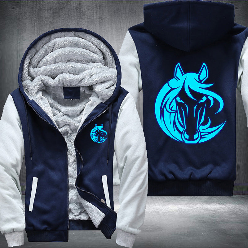 Horse Face Luminous Fleece Hoodies Jacket