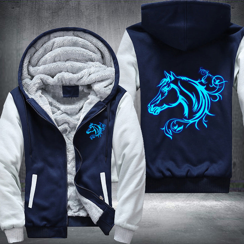 Horse Face Side Luminous Fleece Hoodies Jacket