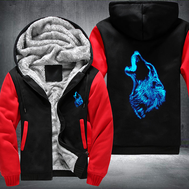 Howling Wolf Luminous Fleece Hoodies Jacket