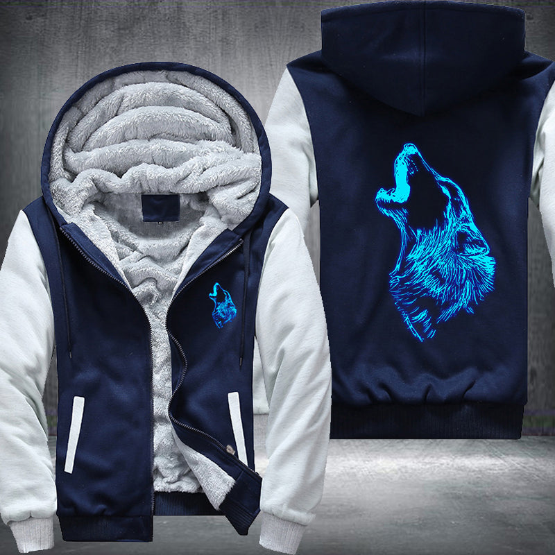 Howling Wolf Luminous Fleece Hoodies Jacket
