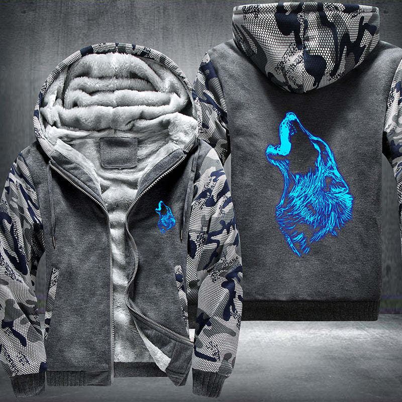Howling Wolf Luminous Fleece Hoodies Jacket
