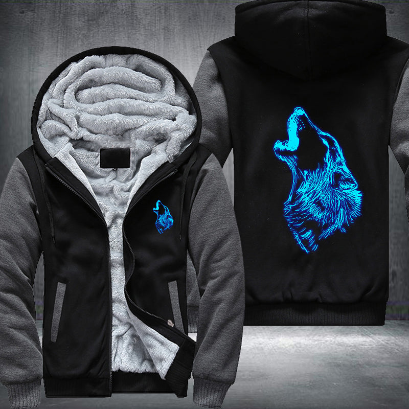 Howling Wolf Luminous Fleece Hoodies Jacket