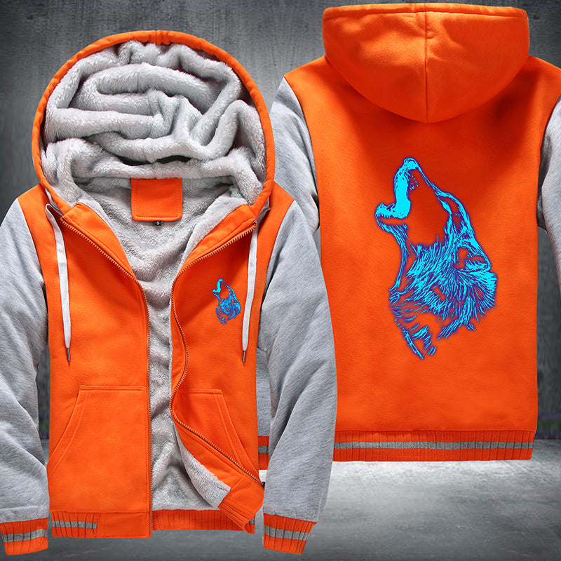 Howling Wolf Luminous Fleece Hoodies Jacket