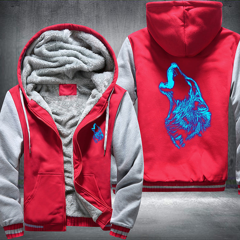 Howling Wolf Luminous Fleece Hoodies Jacket