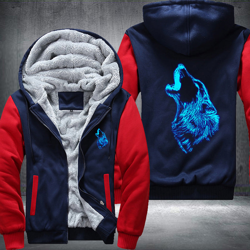 Howling Wolf Luminous Fleece Hoodies Jacket