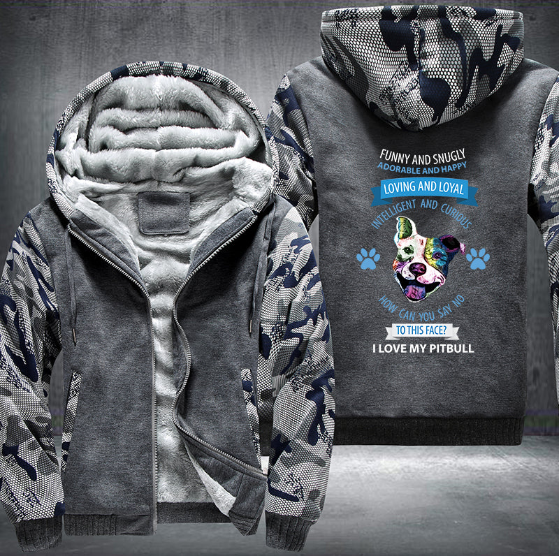 I Love My Pitbull Fleece Hoodies Jacket