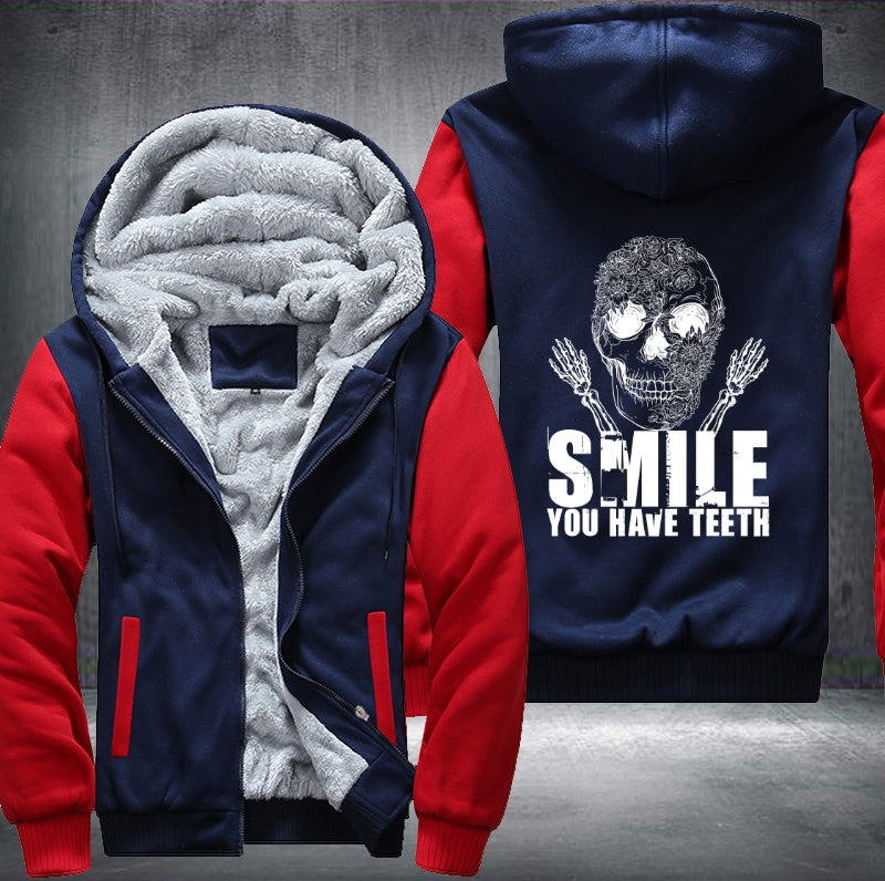 Skull smile you have teeth Fleece Hoodies Jacket