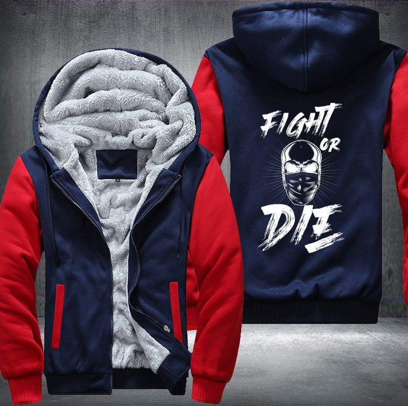 Skull fight or die Fleece Hoodies Jacket