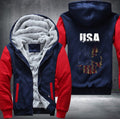 USA Skull Fleece Hoodies Jacket