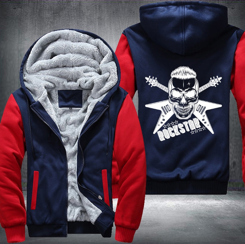Skull Rockstart Fleece Hoodies Jacket