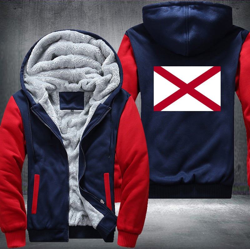 Flag of Alabama Fleece Hoodies Jacket