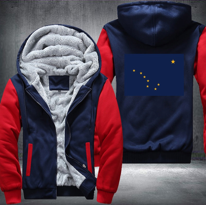 Flag of Alaska Fleece Hoodies Jacket