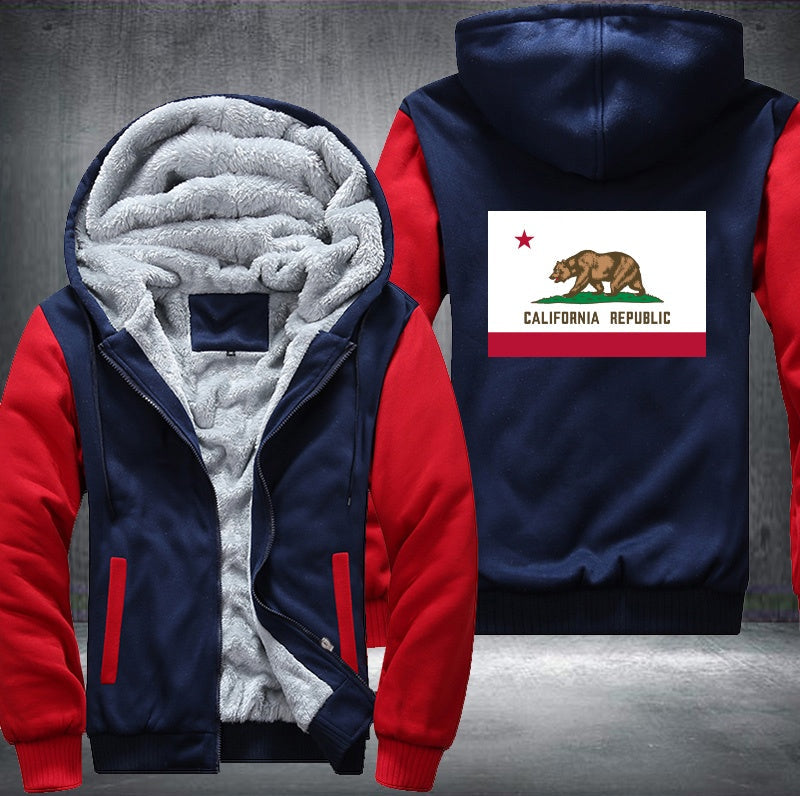 Flag of California Fleece Hoodies Jacket