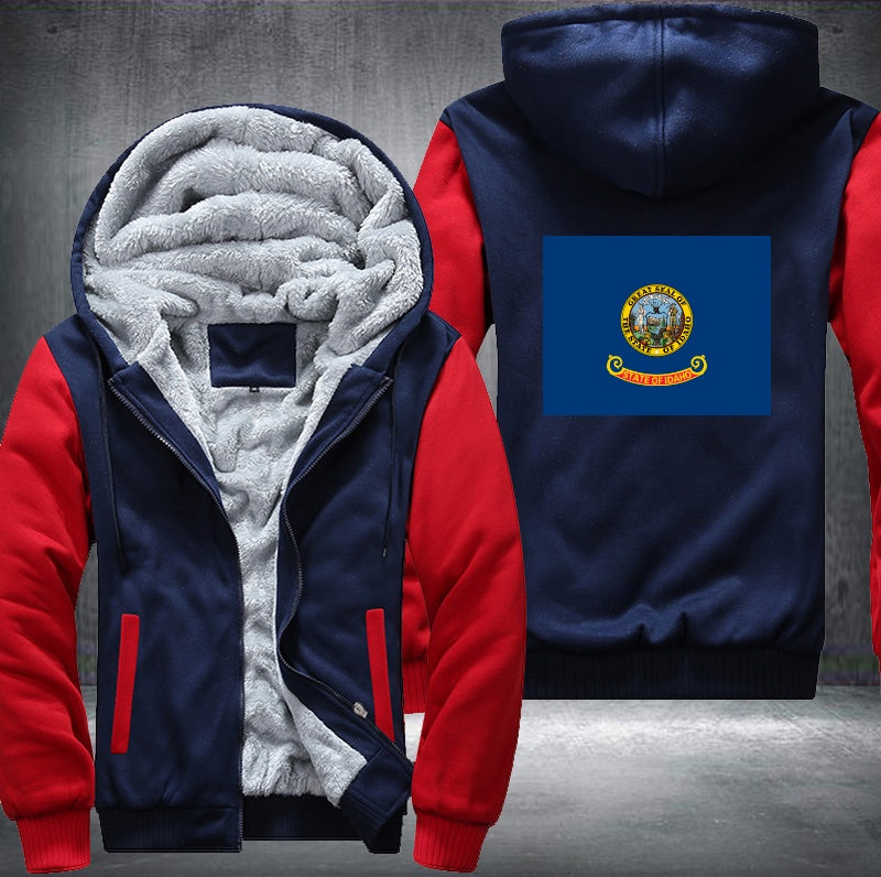 Flag of Idaho Fleece Hoodies Jacket