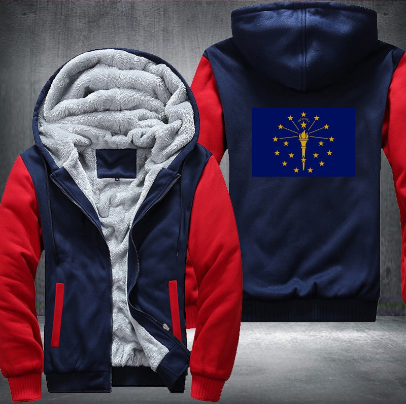 Flag of Indiana Fleece Hoodies Jacket