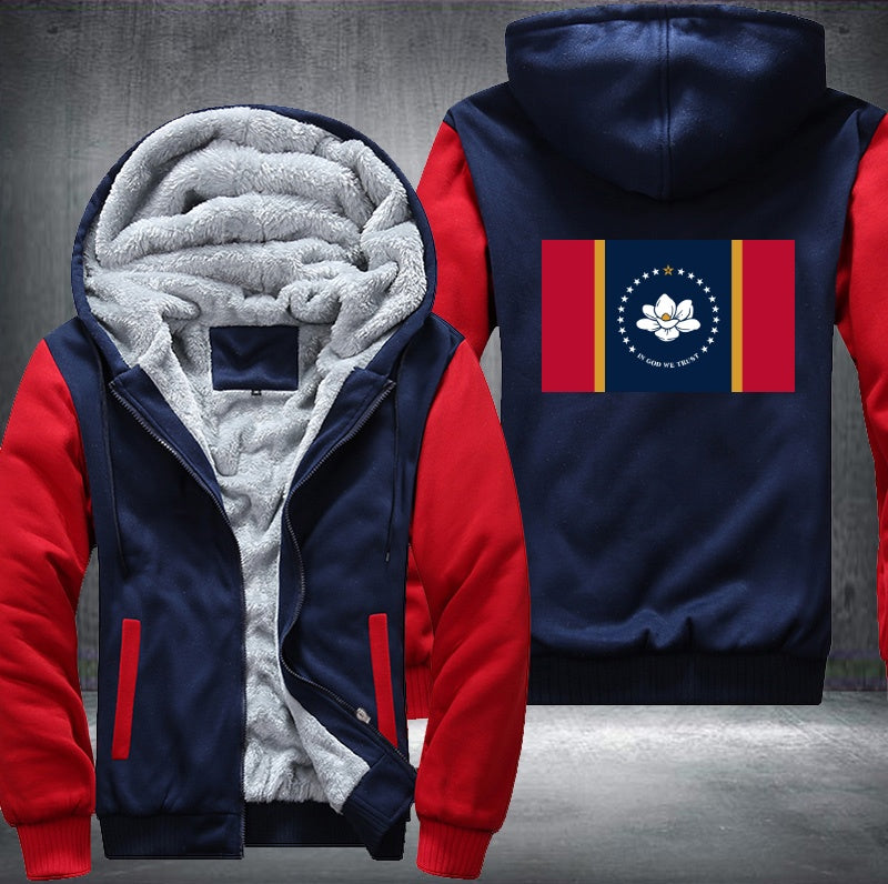 Flag of Mississippi Fleece Hoodies Jacket