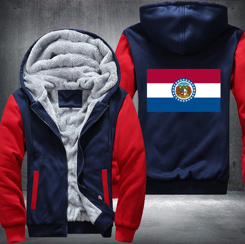 Flag of Missouri Fleece Hoodies Jacket