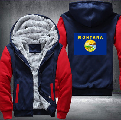 Flag of Montana Fleece Hoodies Jacket