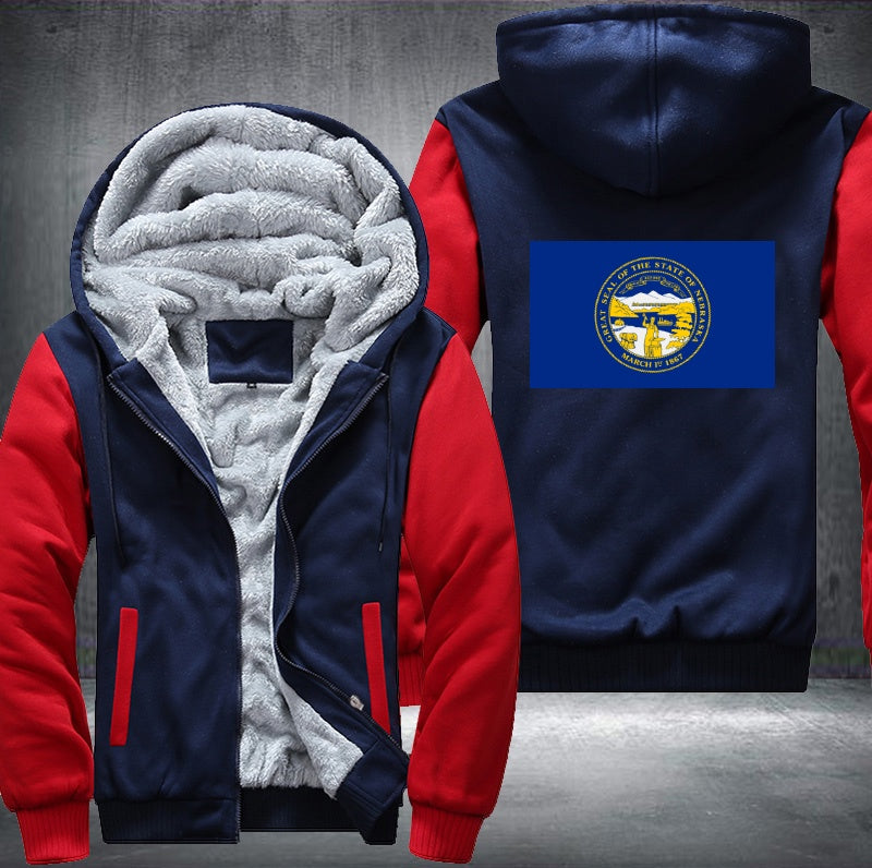 Flag of Nebraska Fleece Hoodies Jacket