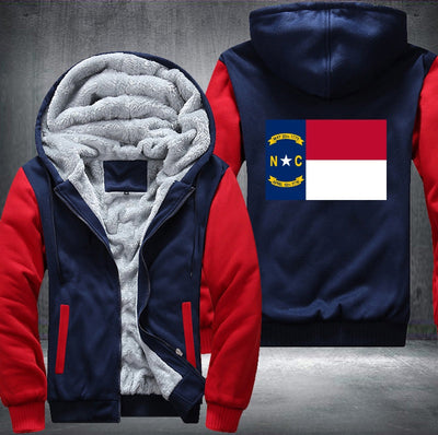 Flag of North Carolina Fleece Hoodies Jacket