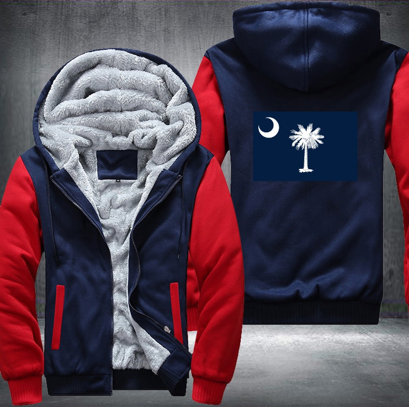 Flag of South Carolina Fleece Hoodies Jacket