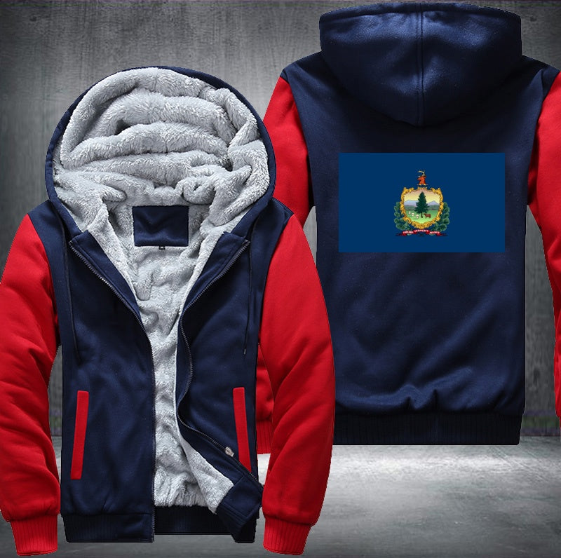 Flag of Vermont Fleece Hoodies Jacket