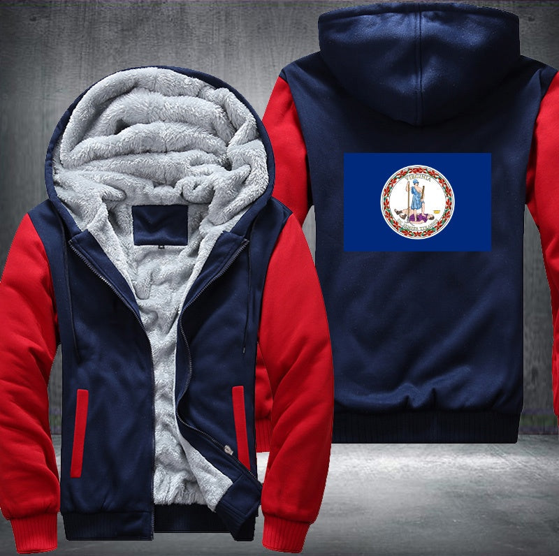 Flag of Virginia Fleece Hoodies Jacket