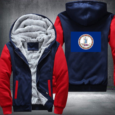 Flag of Virginia Fleece Hoodies Jacket
