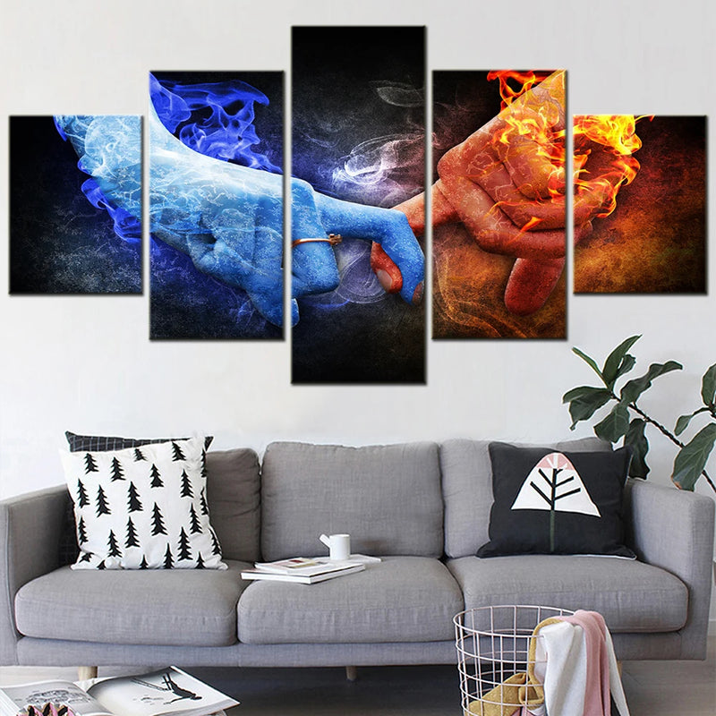 Set Love 5 Panels Painting Canvas Wall Decoration